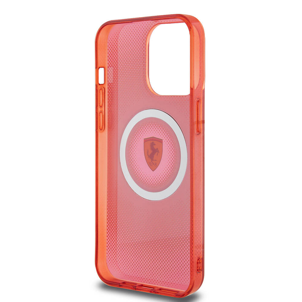 iPhone 15 Pro Max Kılıf Ferrari Orijinal Lisanslı M-safe Şarj Özellikli Parçalanan Noktalar Desenli Kılıf