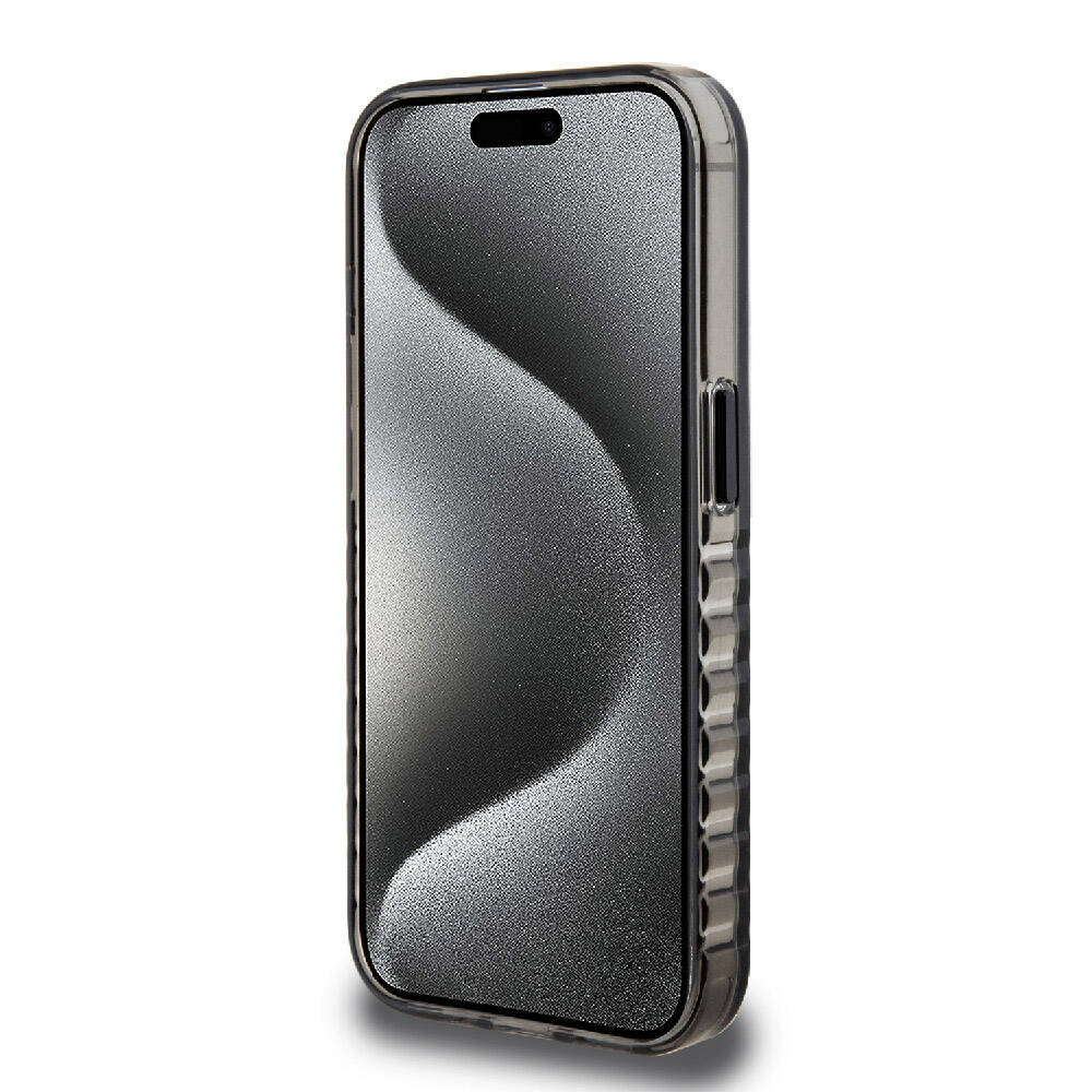 iPhone 15 Pro Max Kılıf Ferrari Orijinal Lisanslı M-safe Şarj Özellikli Tırtıklı Kenar Tasarımlı Ortalanmış Logo Kılıf