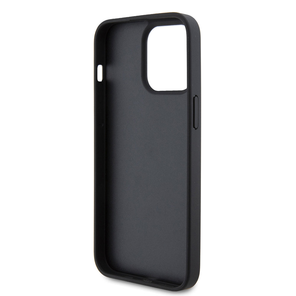 iPhone 15 Pro Max Kılıf Ferrari orijinal Lisanslı Deri Dikişli Arka Yüzey Metal Logo Tasarımlı Kılıf