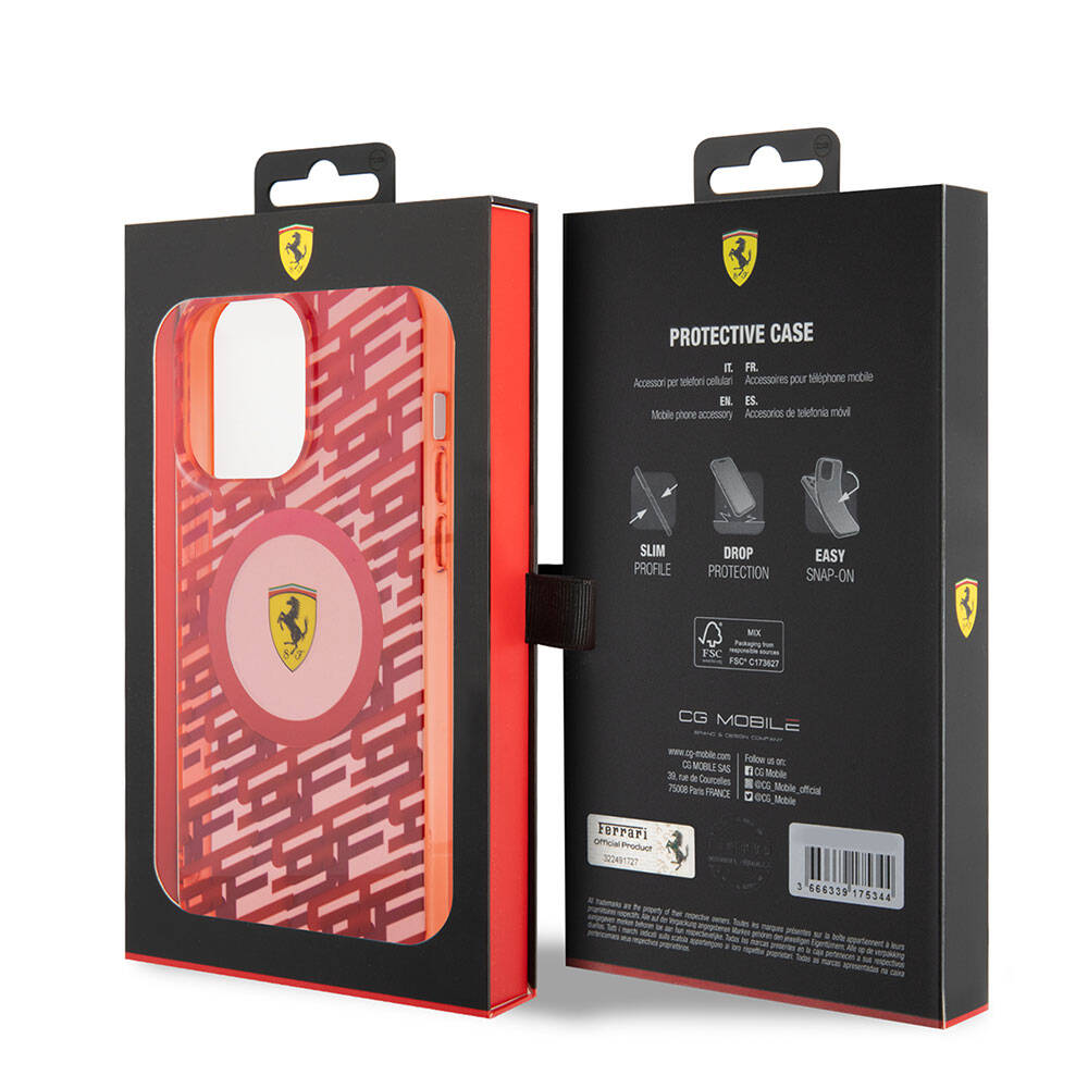 iPhone 15 Pro Max Kılıf Ferrari orijinal Lisanslı M-safe Şarj Özellikli Multi SF Kılıf
