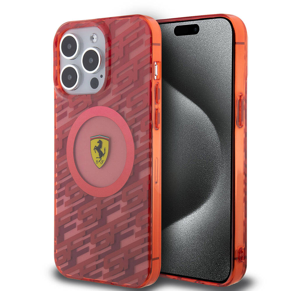 iPhone 15 Pro Max Kılıf Ferrari orijinal Lisanslı M-safe Şarj Özellikli Multi SF Kılıf