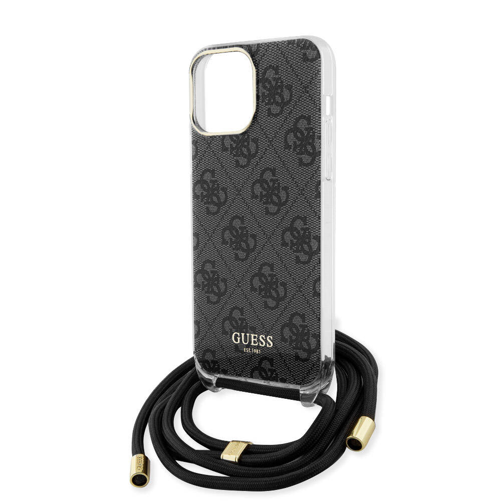 iPhone 15 Pro Max Kılıf Guess Orijinal Lisanslı Çapraz Kordon 4G Desenli Kılıf