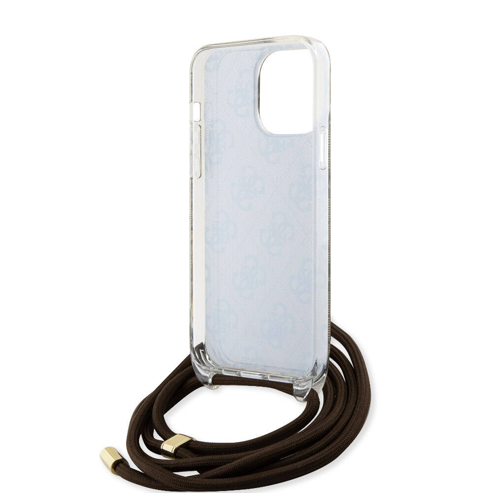 iPhone 15 Pro Max Kılıf Guess Orijinal Lisanslı Çapraz Kordon 4G Desenli Kılıf