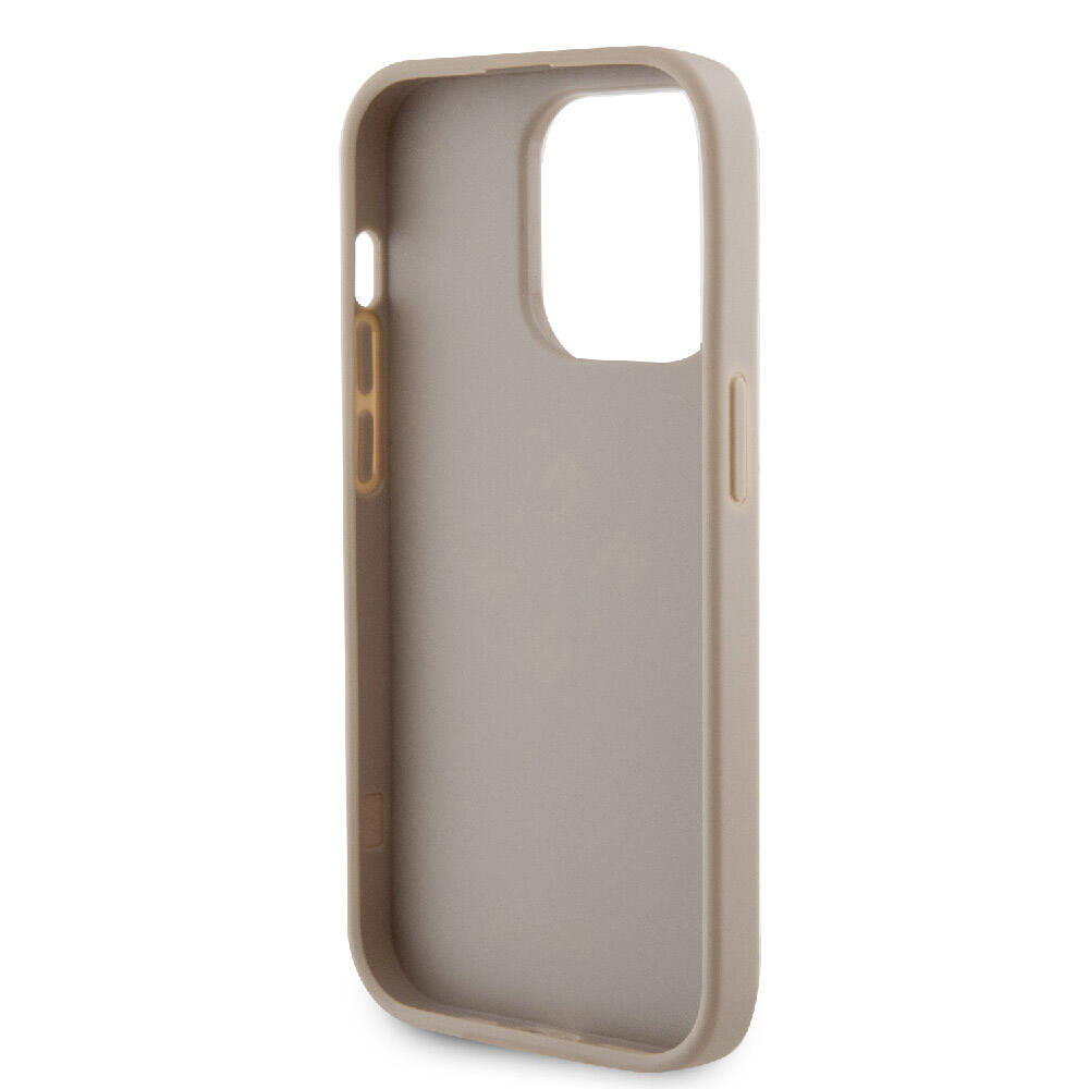 iPhone 15 Pro Max Kılıf Guess Orijinal Lisanslı Delikli Yazı ve 4G Glitter Büyük Metal Logolu Kılıf