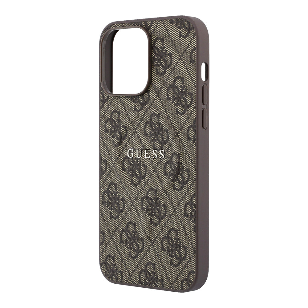 iPhone 15 Pro Max Kılıf Guess Orijinal Lisanslı M-safe Kabartmalı 4G Desenli Yazı Logolu Kılıf