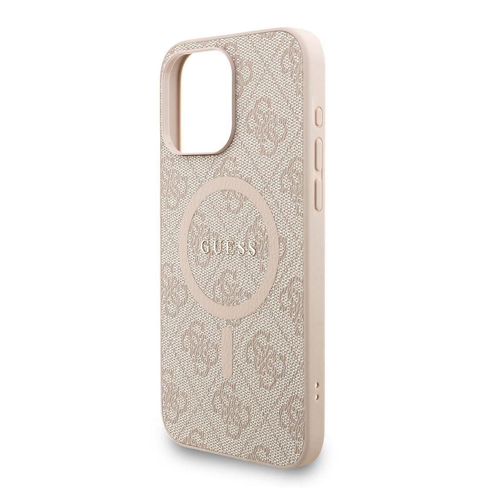 iPhone 15 Pro Max Kılıf Guess Orijinal Lisanslı M-safe Şarj Özellikli PU Deri Bilek Askı İpli Yazı Logolu Kılıf