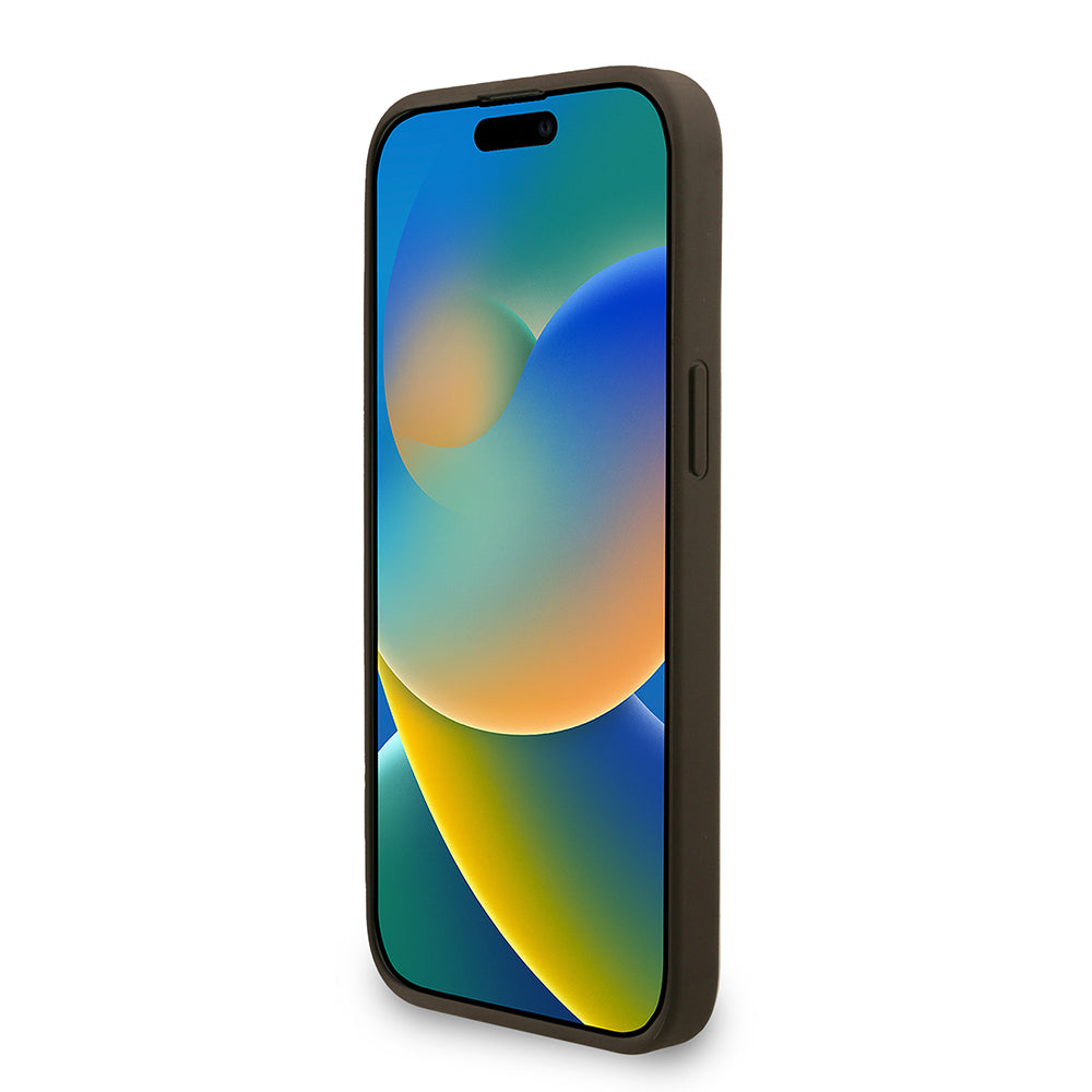 iPhone 15 Pro Max Kılıf Guess Orijinal Lisanslı M-safe Şarj Özellikli PU Deri Bilek Askı İpli Yazı Logolu Kılıf