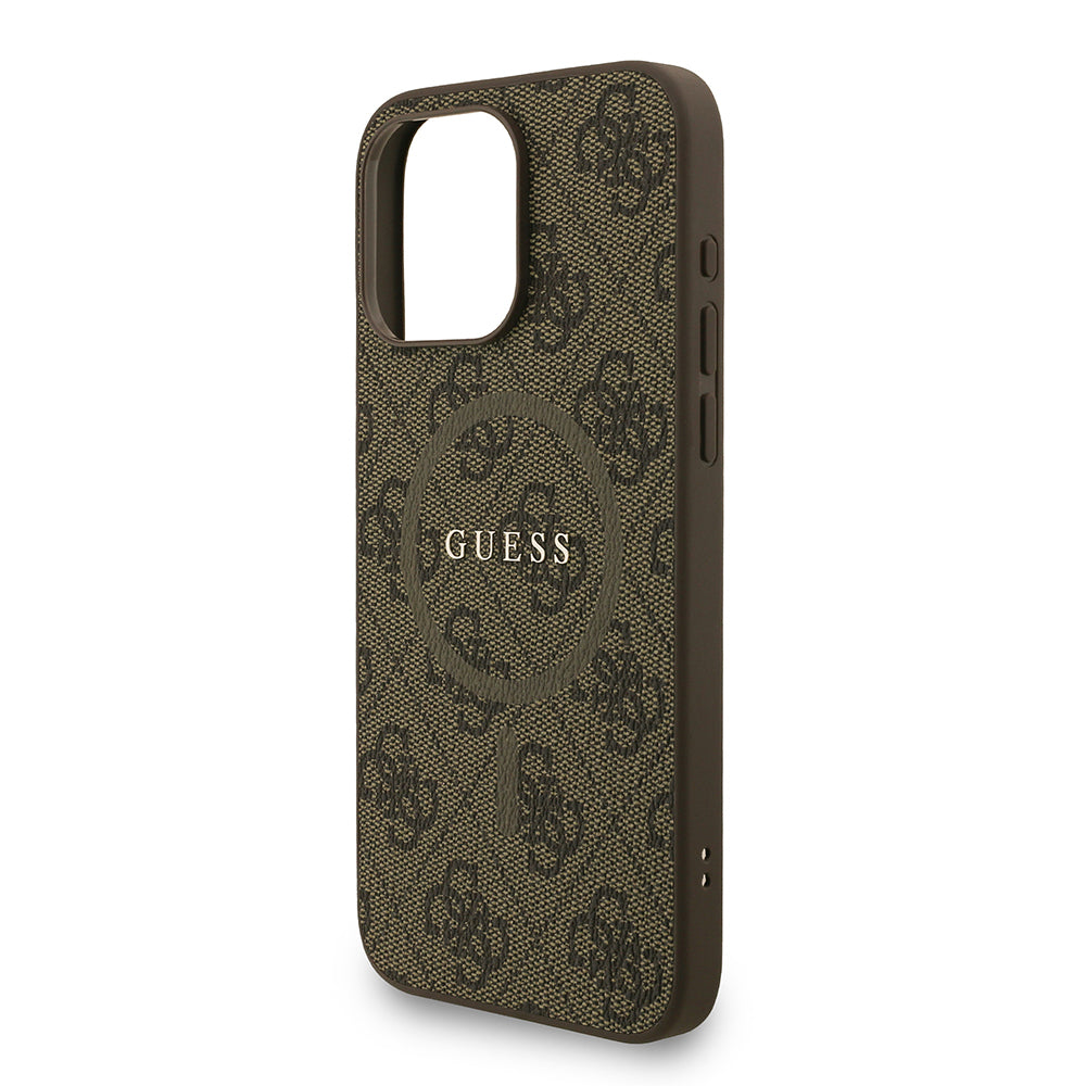 iPhone 15 Pro Max Kılıf Guess Orijinal Lisanslı M-safe Şarj Özellikli PU Deri Bilek Askı İpli Yazı Logolu Kılıf