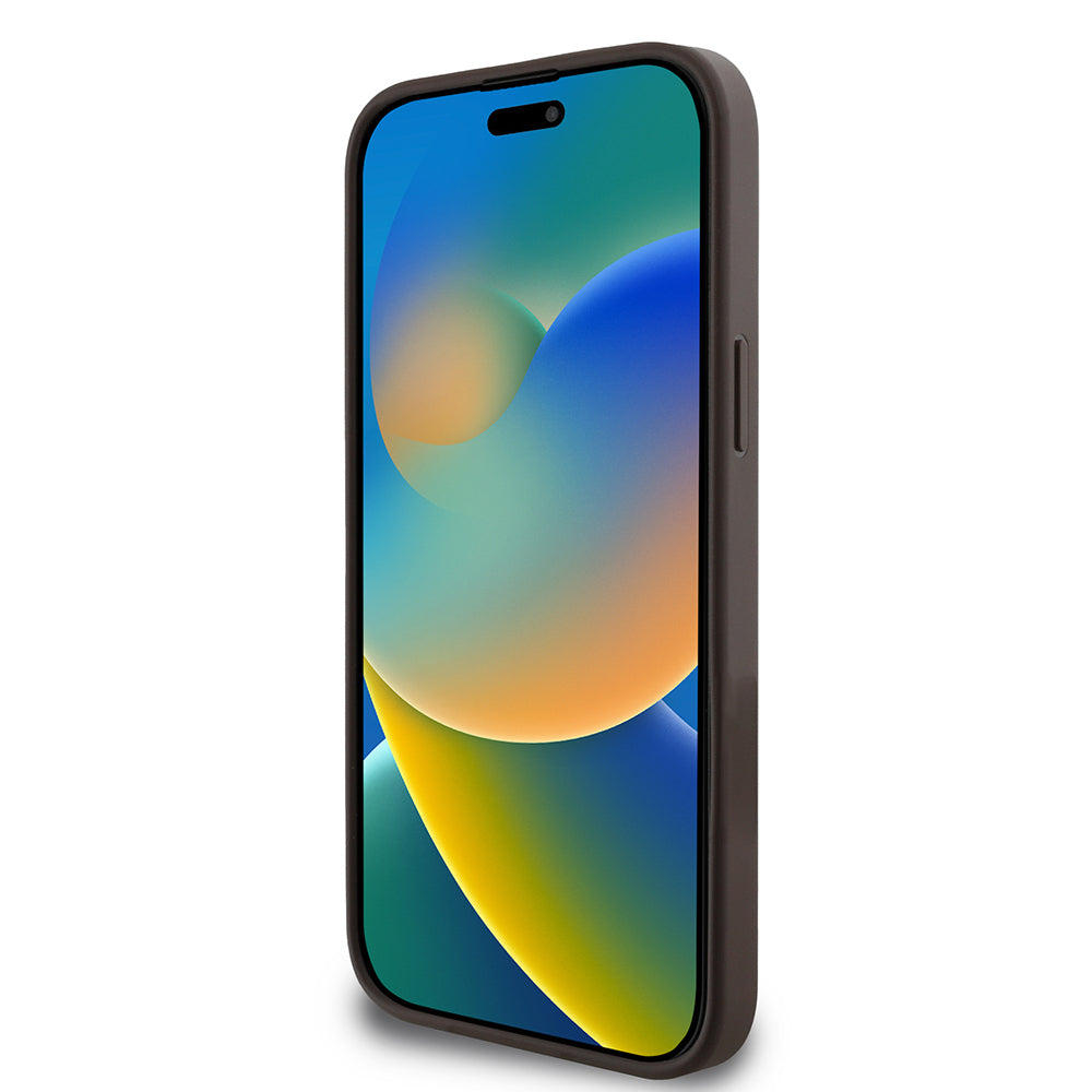 iPhone 15 Pro Max Kılıf Guess Orijinal Lisanslı M-safe Şarj Özellikli 4G Desenli Çizgili Kartlıklı Kılıf