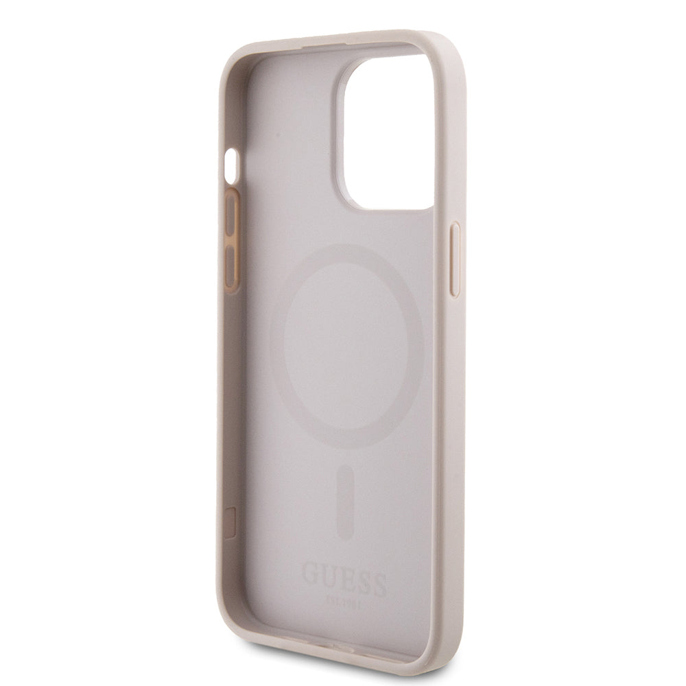 iPhone 15 Pro Max Kılıf Guess Orijinal Lisanslı M-safe Şarj Özellikli 4G Şerit Tasarımlı Printed Kılıf