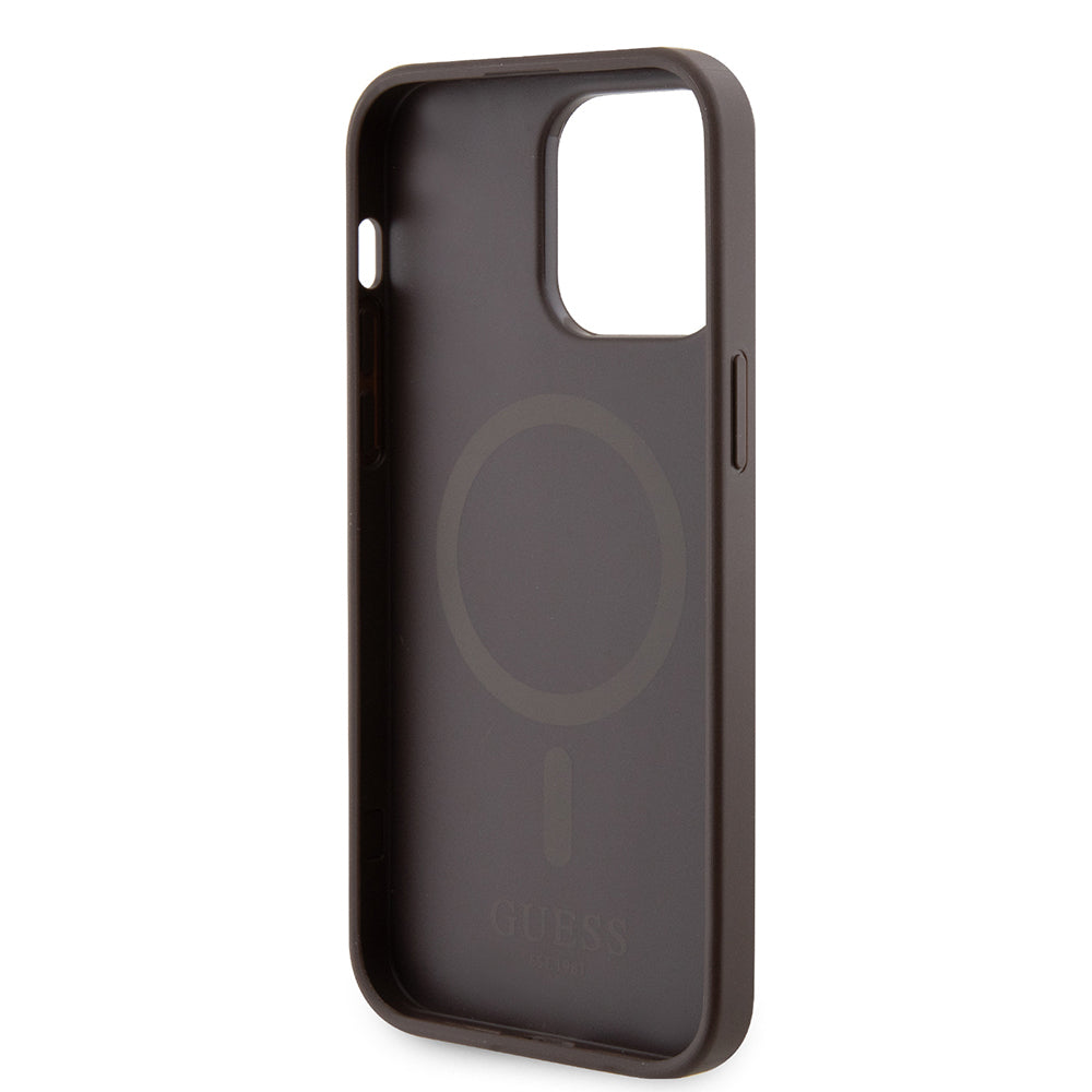 iPhone 15 Pro Max Kılıf Guess Orijinal Lisanslı M-safe Şarj Özellikli 4G Şerit Tasarımlı Printed Kılıf