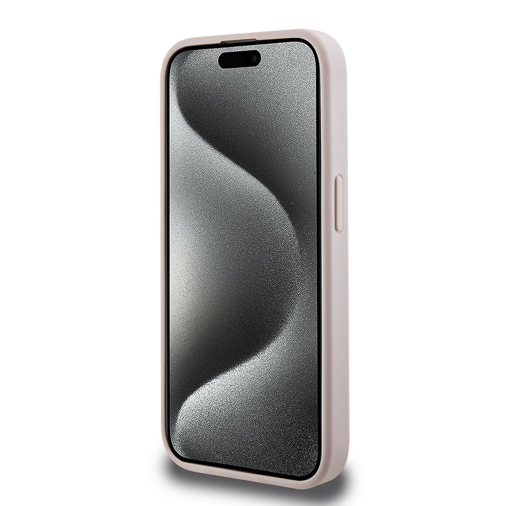 iPhone 15 Pro Max Kılıf Guess Orijinal Lisanslı M-safe Şarj Özellikli PU Üçgen Logo 4G Desenli Kılıf