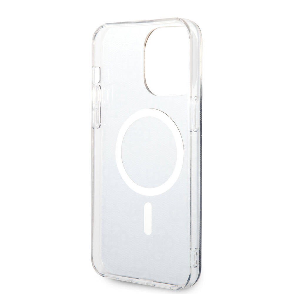 iPhone 15 Pro Max Kılıf Guess Orijinal Lisanslı M-safe Şarj Özellikli Yazı Logolu 4G Desenli Kılıf