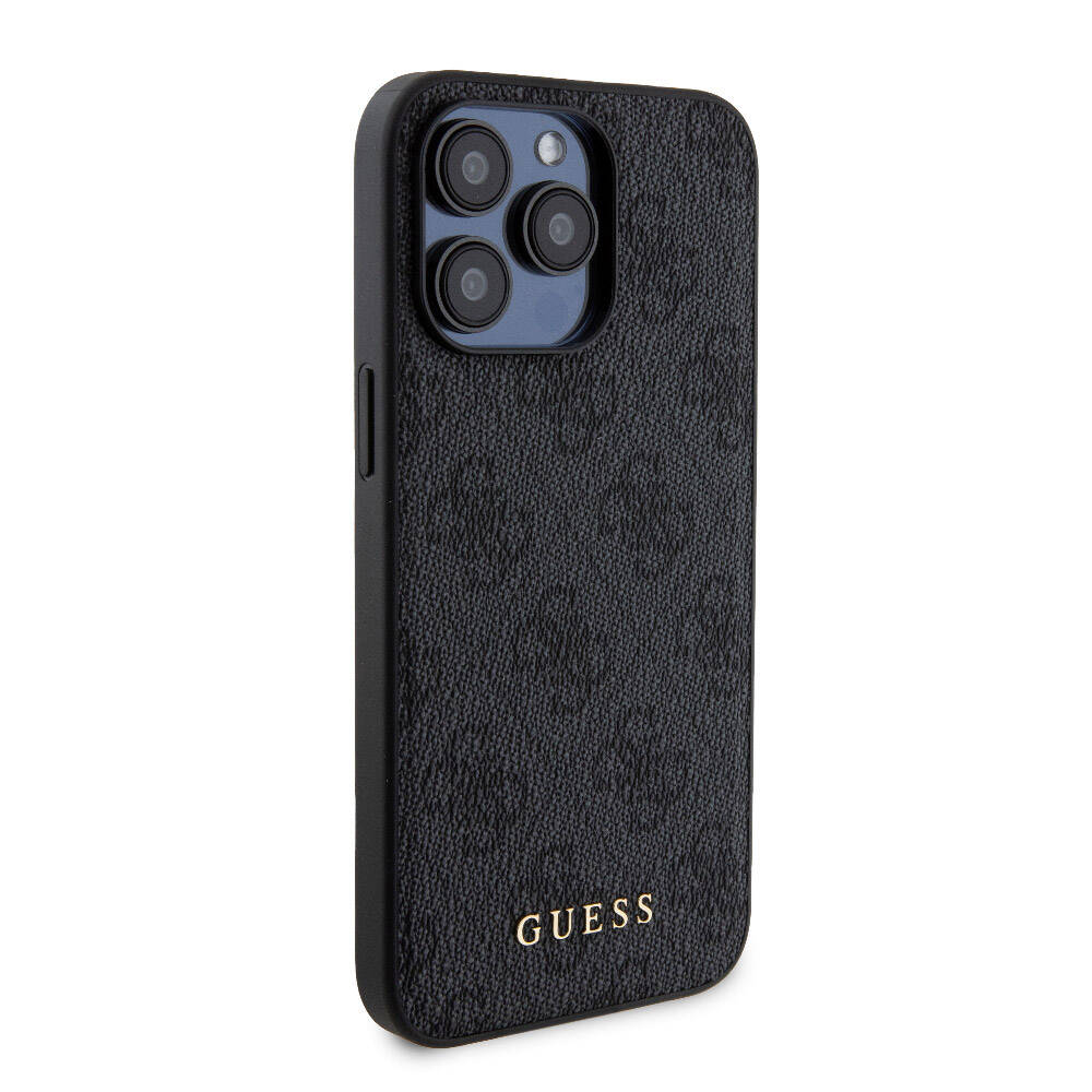 iPhone 15 Pro Max Kılıf Guess Orijinal Lisanslı M-safe Şarj Özellikli Yazı Logolu 4G Desenli Kılıf + Powerbank 5000mAh 2in1 Set