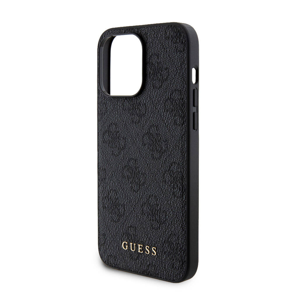iPhone 15 Pro Max Kılıf Guess Orijinal Lisanslı M-safe Şarj Özellikli Yazı Logolu 4G Desenli Kılıf + Powerbank 5000mAh 2in1 Set