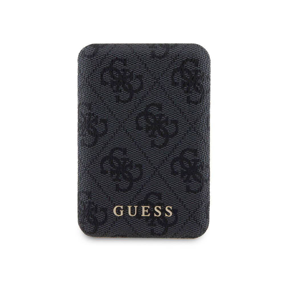 iPhone 15 Pro Max Kılıf Guess Orijinal Lisanslı M-safe Şarj Özellikli Yazı Logolu 4G Desenli Kılıf + Powerbank 5000mAh 2in1 Set