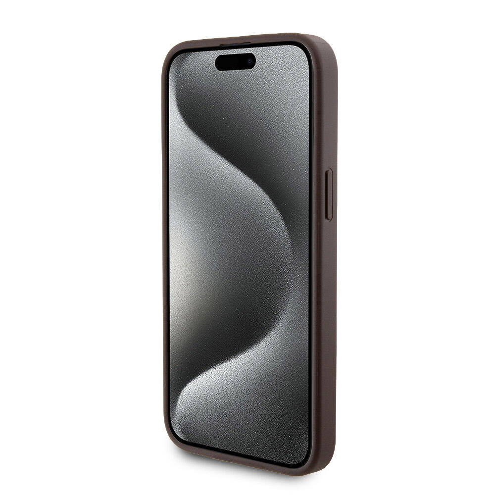 iPhone 15 Pro Max Kılıf Guess Orijinal Lisanslı M-safe Şarj Özellikli Yazı Logolu 4G Desenli Kılıf + Powerbank 5000mAh 2in1 Set