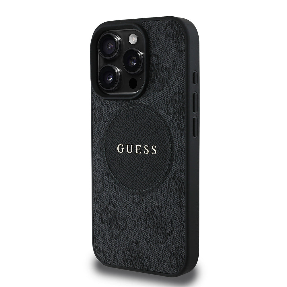 iPhone 15 Pro Max Kılıf Guess Orijinal Lisanslı M-safe Şarj Özellikli Yazı Logolu Circle Classic Kılıf