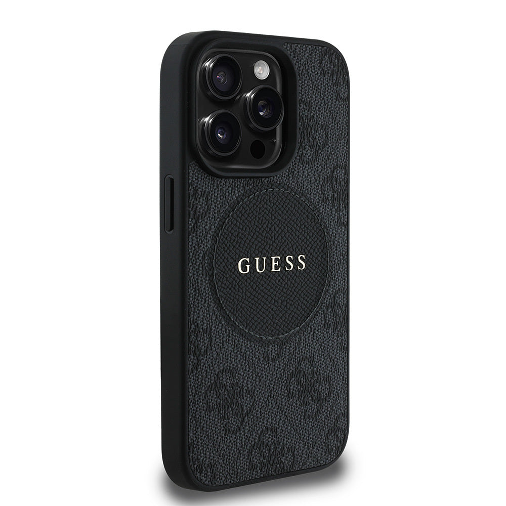 iPhone 15 Pro Max Kılıf Guess Orijinal Lisanslı M-safe Şarj Özellikli Yazı Logolu Circle Classic Kılıf