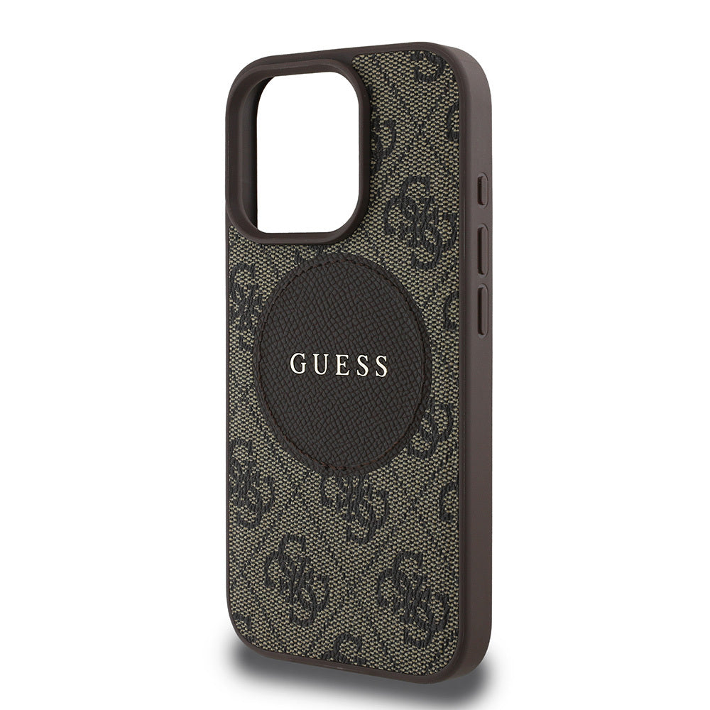 iPhone 15 Pro Max Kılıf Guess Orijinal Lisanslı M-safe Şarj Özellikli Yazı Logolu Circle Classic Kılıf