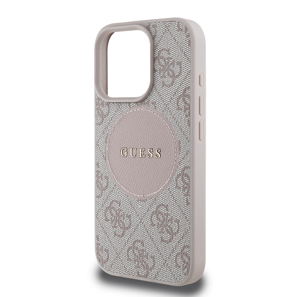 iPhone 15 Pro Max Kılıf Guess Orijinal Lisanslı M-safe Şarj Özellikli Yazı Logolu Circle Classic Kılıf