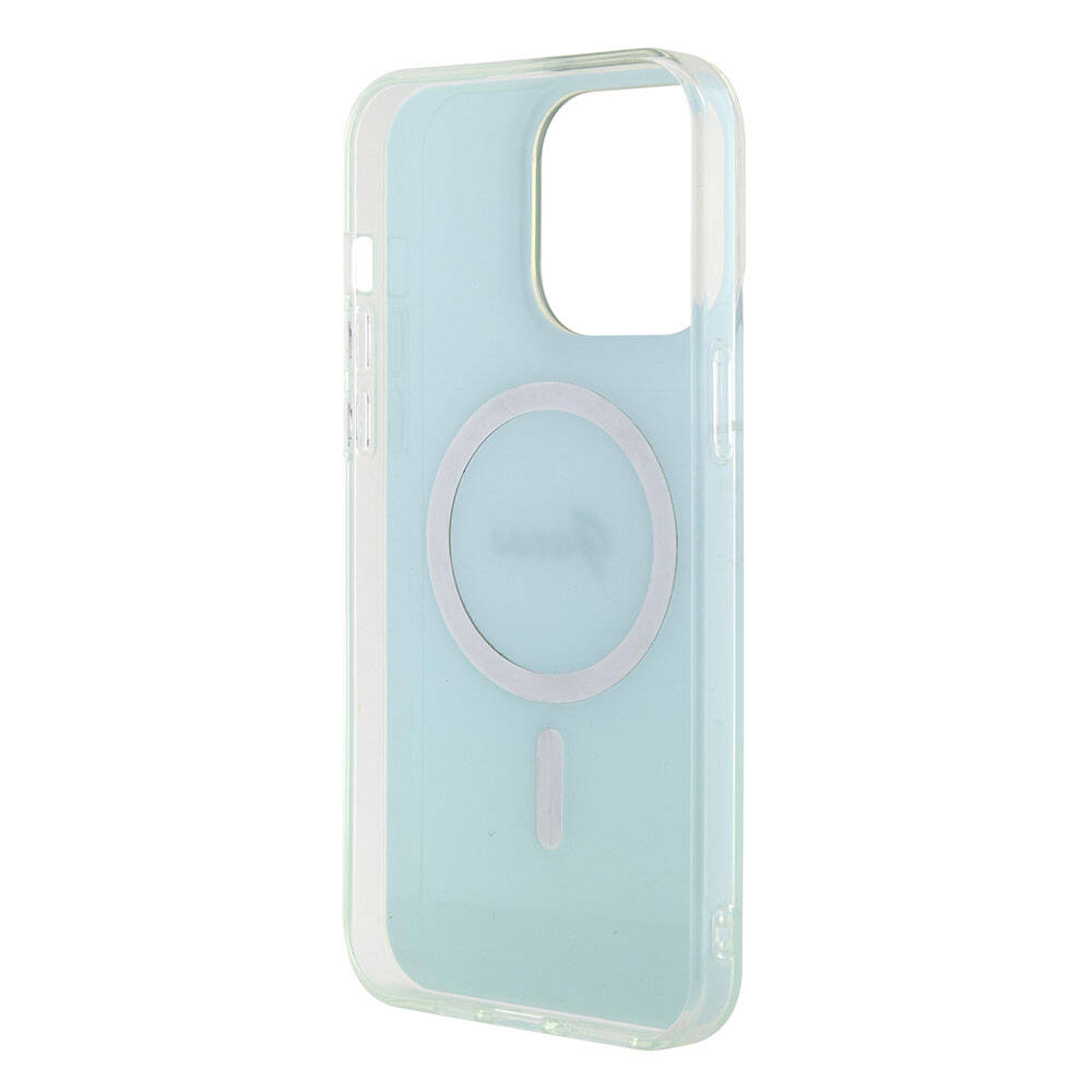 iPhone 15 Pro Max Kılıf Guess Orijinal Lisanslı M-safe Şarj Özellikli Yazı Logolu Iridescent Kılıf