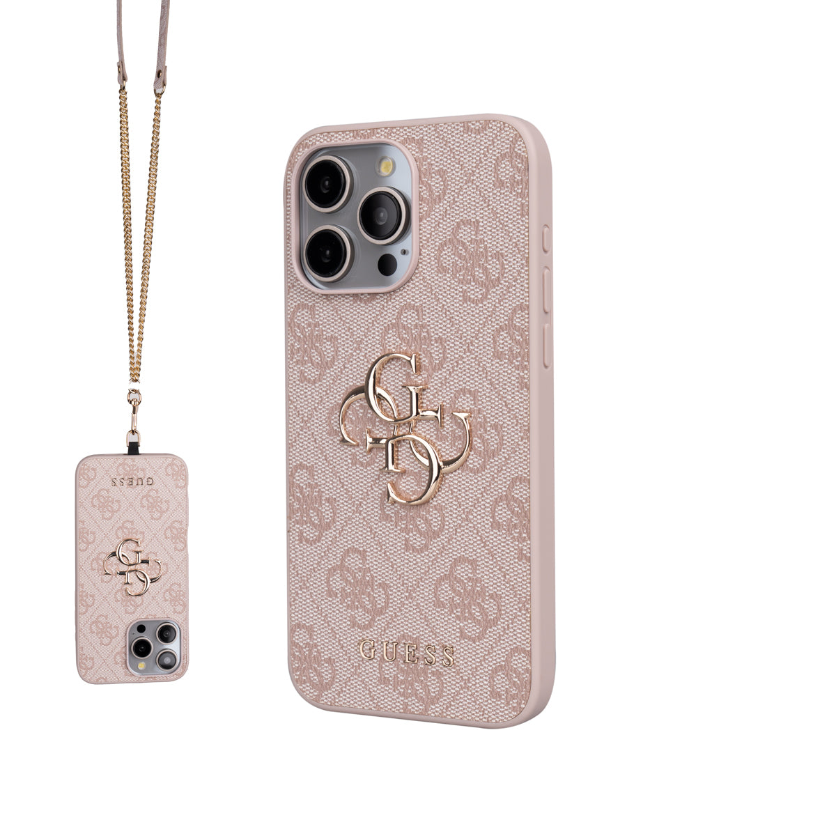 iPhone 15 Pro Max Kılıf Guess Orijinal Lisanslı PU Deri 4G Büyük Metal Logolu Çapraz Vücut Askılı Kılıf