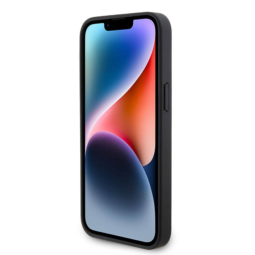 iPhone 15 Pro Max Kılıf Guess Orijinal Lisanslı PU Deri Askılı Taşlı Üçgen Logo 4G Desenli Strass Crossbody Kılıf