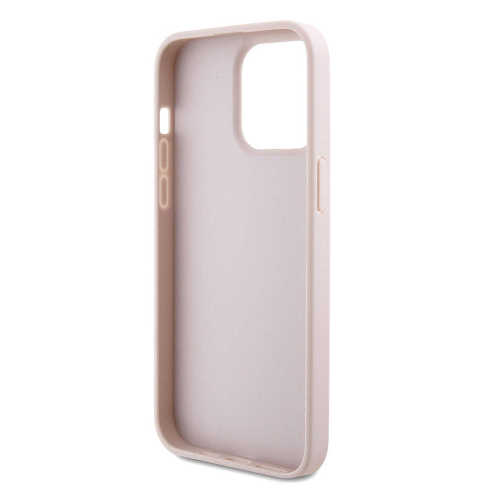iPhone 15 Pro Max Kılıf Guess Orijinal Lisanslı PU Deri Askılı Taşlı Üçgen Logo 4G Desenli Strass Crossbody Kılıf
