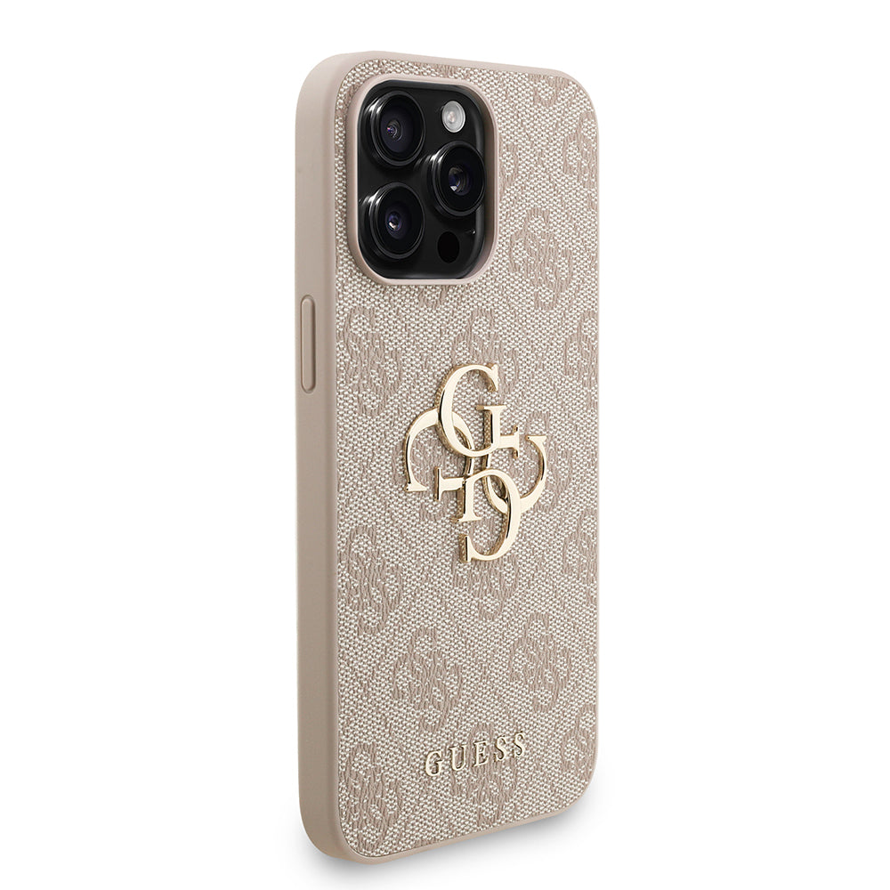 iPhone 15 Pro Max Kılıf Guess Orijinal Lisanslı PU Deri Bilek Askı İpli Metal Büyük 4G ve Yazı Logolu Kılıf