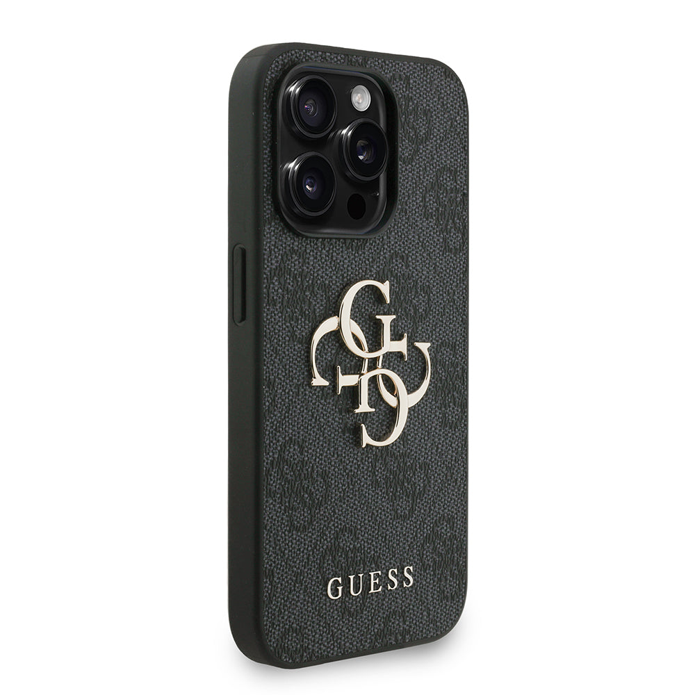 iPhone 15 Pro Max Kılıf Guess Orijinal Lisanslı PU Deri Bilek Askı İpli Metal Büyük 4G ve Yazı Logolu Kılıf