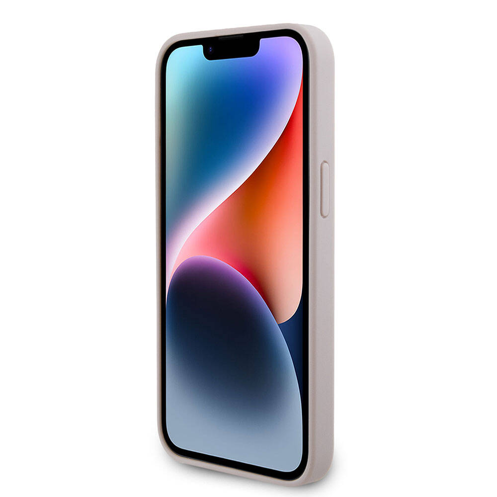 iPhone 15 Pro Max Kılıf Guess Orijinal Lisanslı PU Deri Taşlı Üçgen Logo 4G Desenli Strass Kılıf