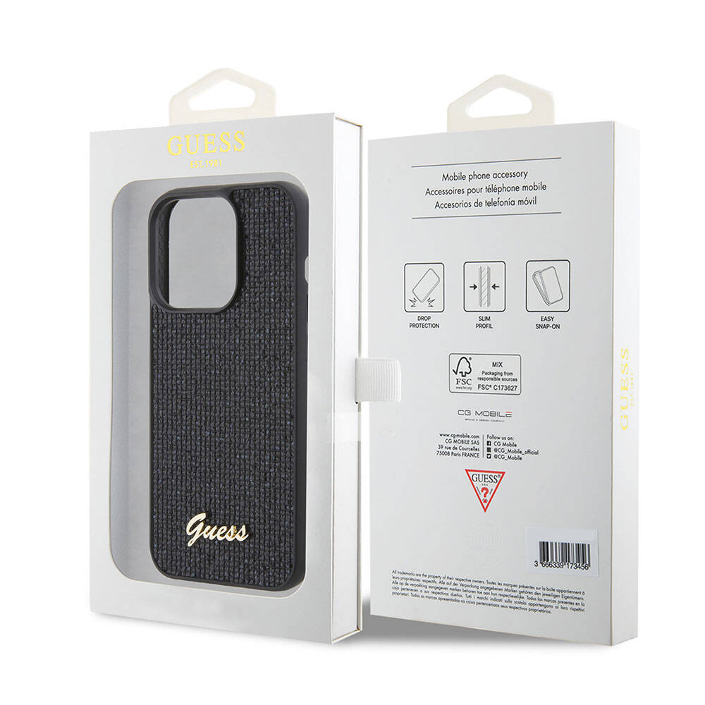iPhone 15 Pro Max Kılıf Guess Orijinal Lisanslı Yazı Logolu Disco Script Metal Kılıf
