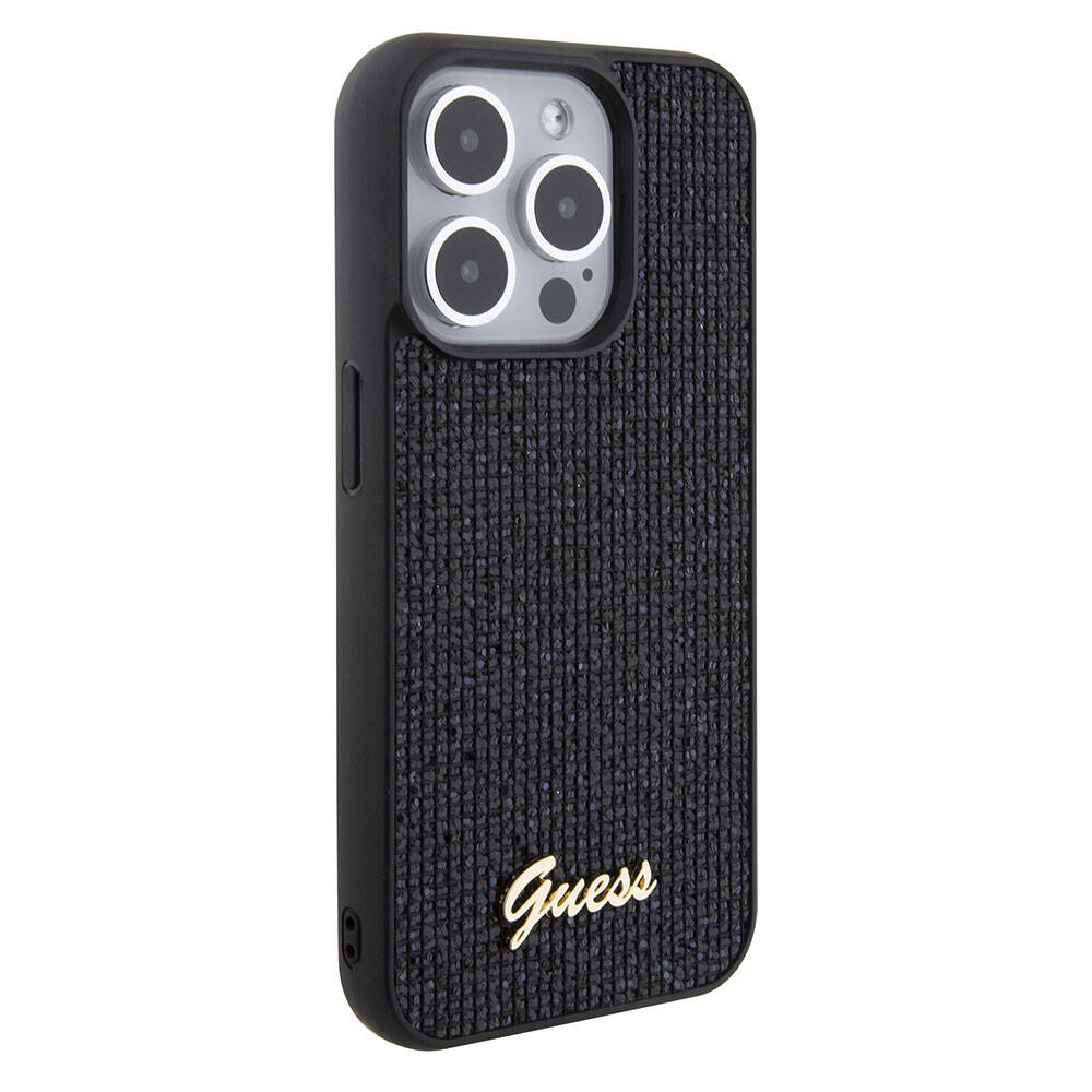 iPhone 15 Pro Max Kılıf Guess Orijinal Lisanslı Yazı Logolu Disco Script Metal Kılıf