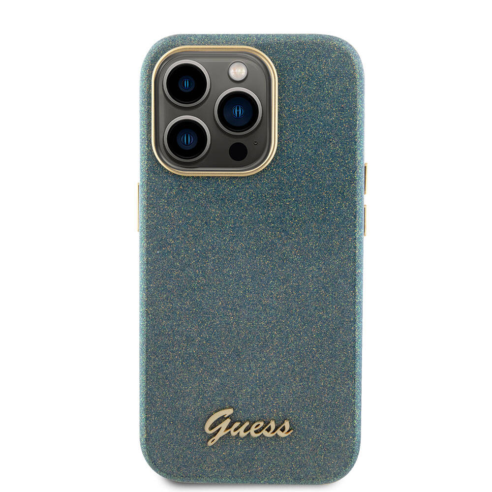 iPhone 15 Pro Max Kılıf Guess Orijinal Lisanslı Yazı Logolu Glitter Glossy Script Kılıf