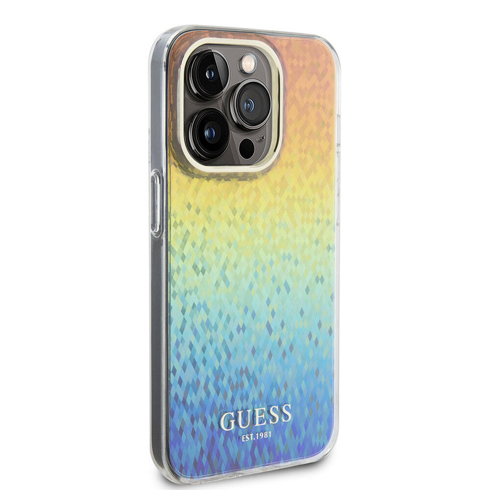 iPhone 15 Pro Max Kılıf Guess Orijinal Lisanslı Yazı Logolu Mirror Disco Kılıf