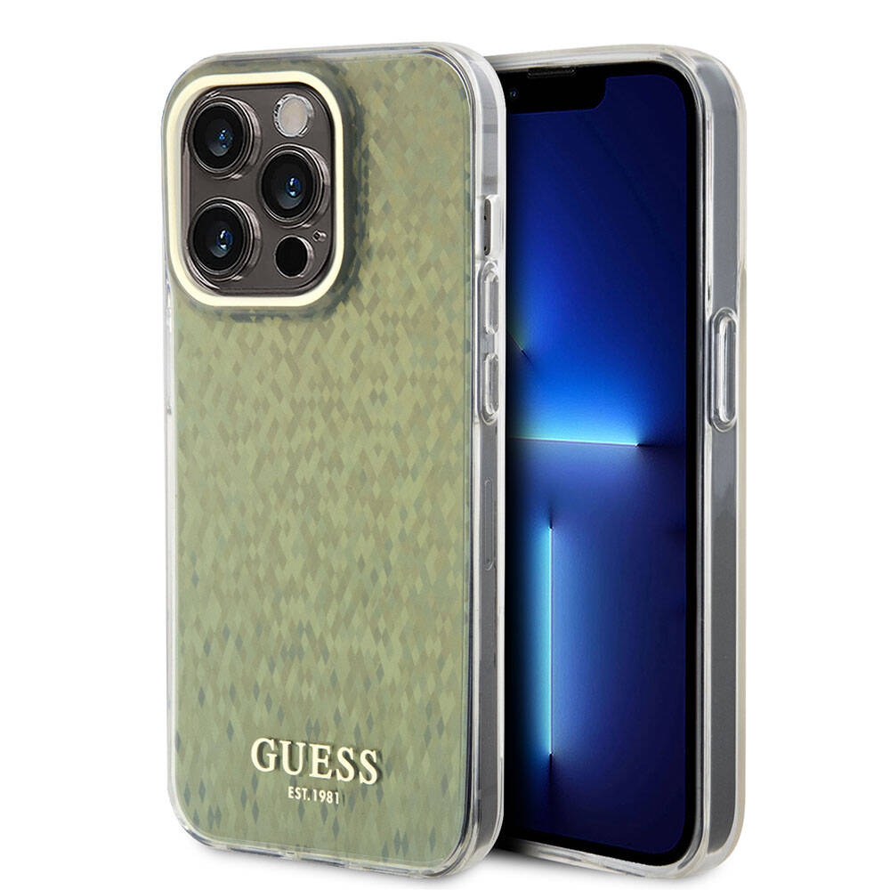 iPhone 15 Pro Max Kılıf Guess Orijinal Lisanslı Yazı Logolu Mirror Disco Kılıf