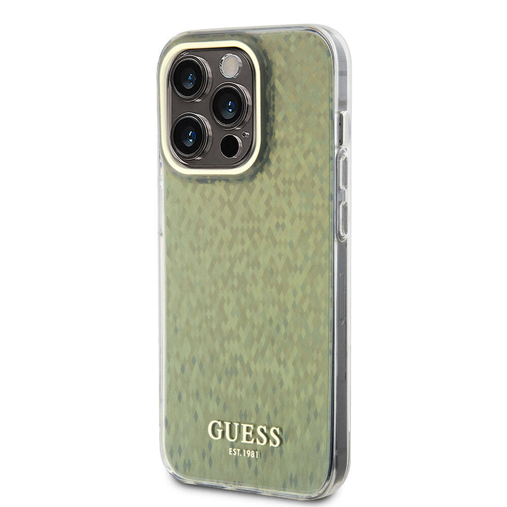 iPhone 15 Pro Max Kılıf Guess Orijinal Lisanslı Yazı Logolu Mirror Disco Kılıf