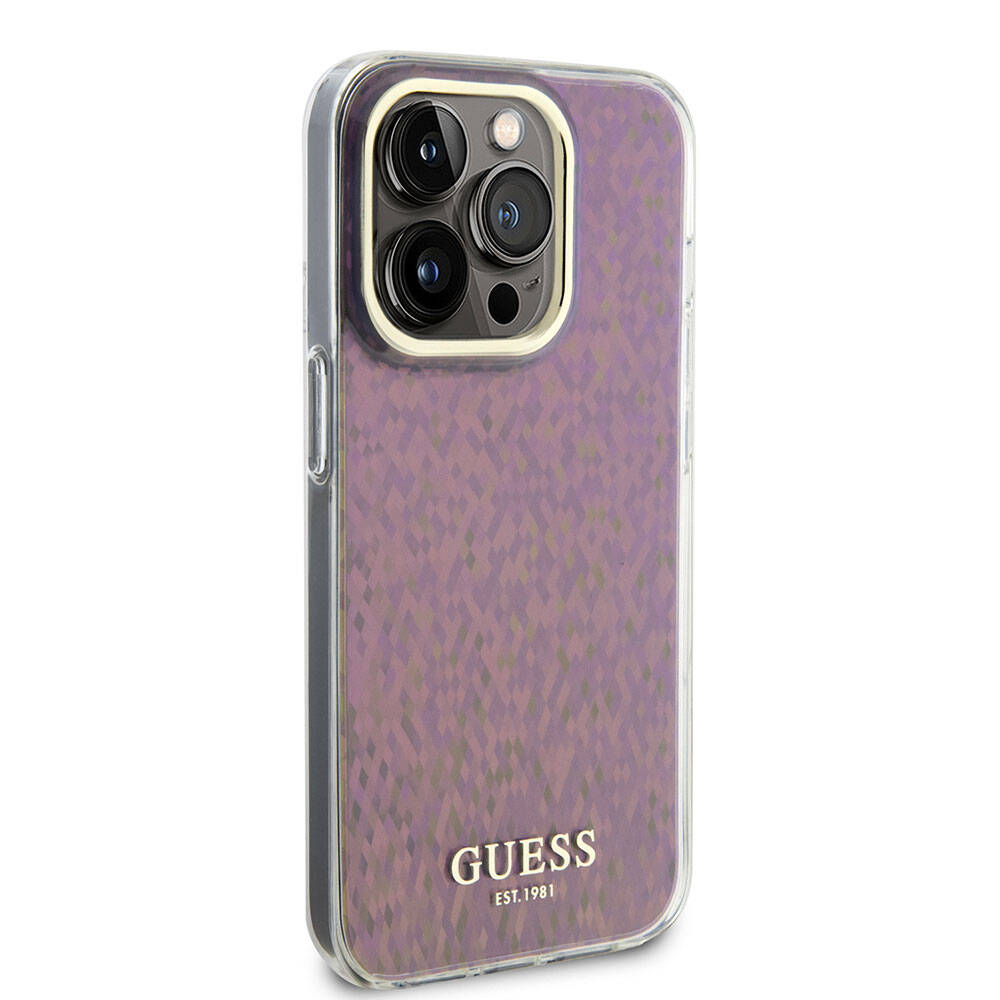 iPhone 15 Pro Max Kılıf Guess Orijinal Lisanslı Yazı Logolu Mirror Disco Kılıf