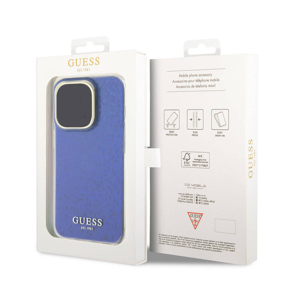 iPhone 15 Pro Max Kılıf Guess Orijinal Lisanslı Yazı Logolu Mirror Disco Kılıf