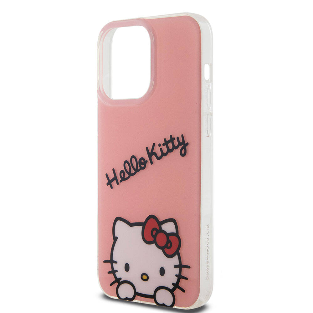 iPhone 15 Pro Max Kılıf Hello Kitty Orijinal Lisanslı Askılı Yazı ve İkonik Logolu Daydreaming Kılıf