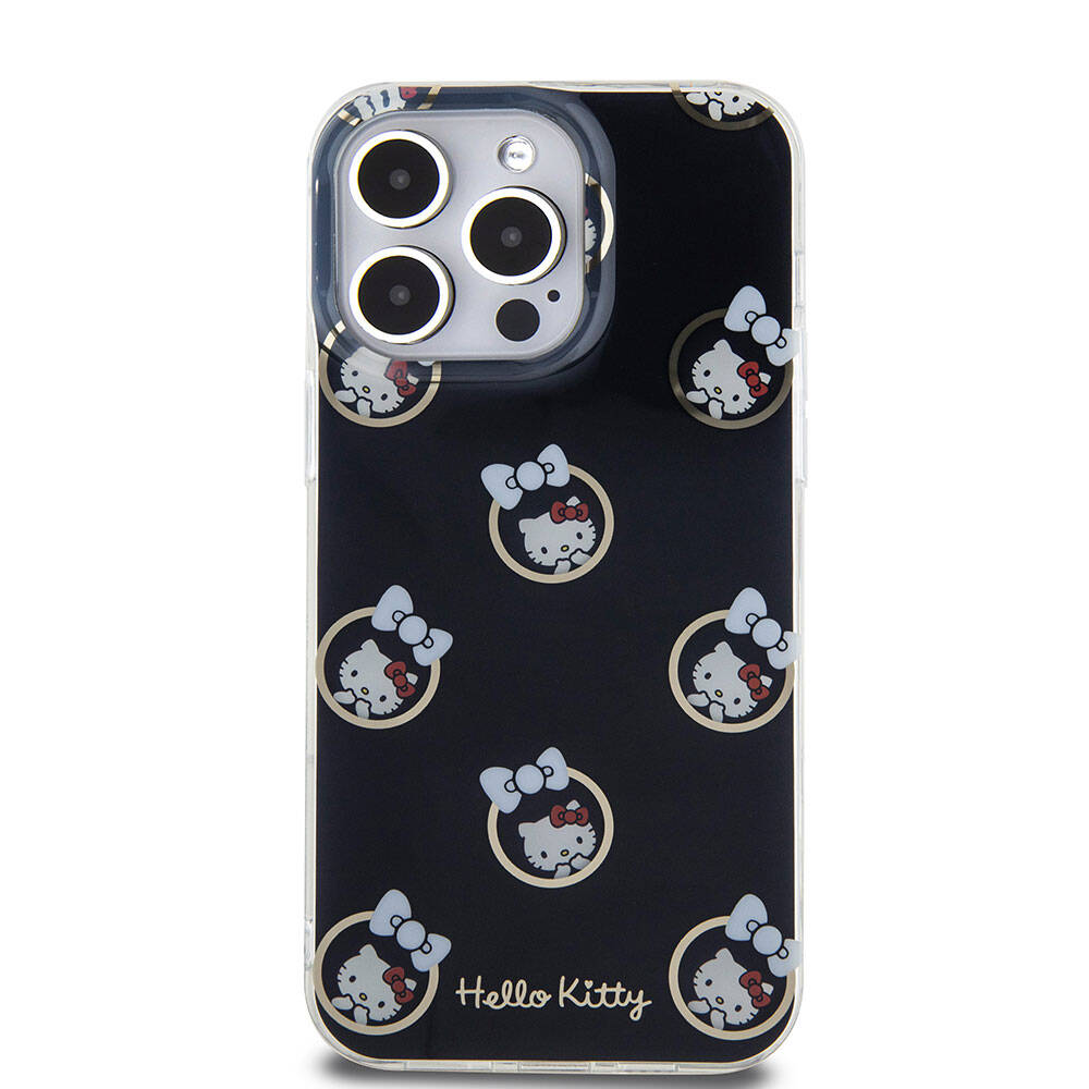 iPhone 15 Pro Max Kılıf Hello Kitty Orijinal Lisanslı Elektroplating Kaplama Kabarcık Baskılı Kılıf