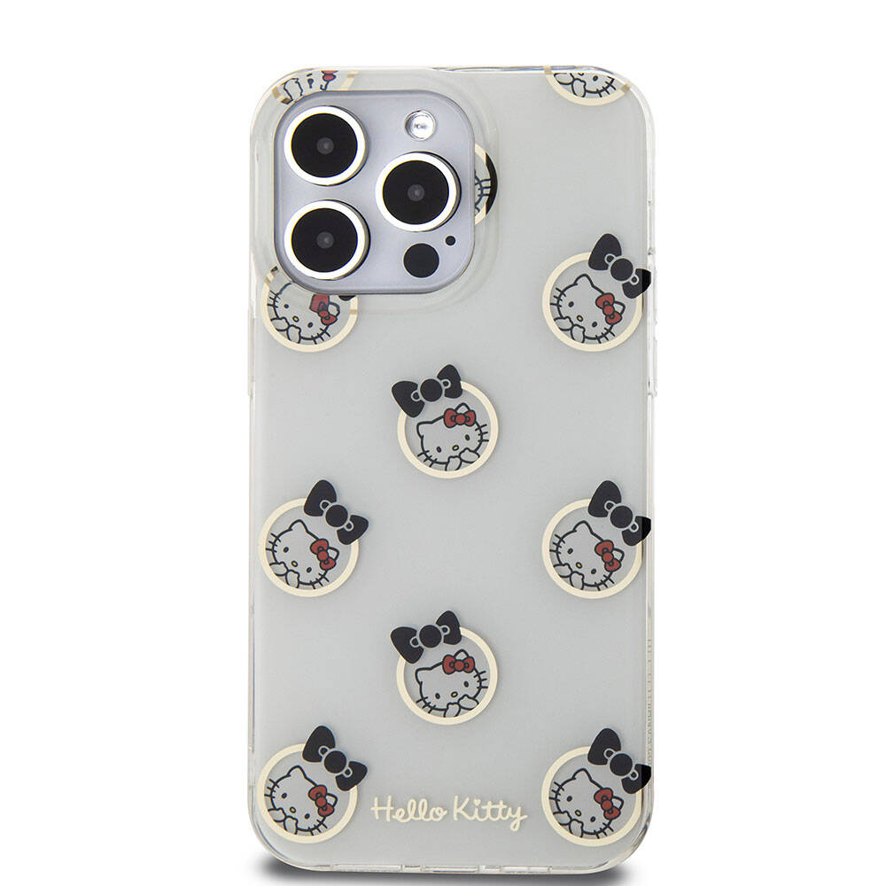 iPhone 15 Pro Max Kılıf Hello Kitty Orijinal Lisanslı Elektroplating Kaplama Kabarcık Baskılı Kılıf
