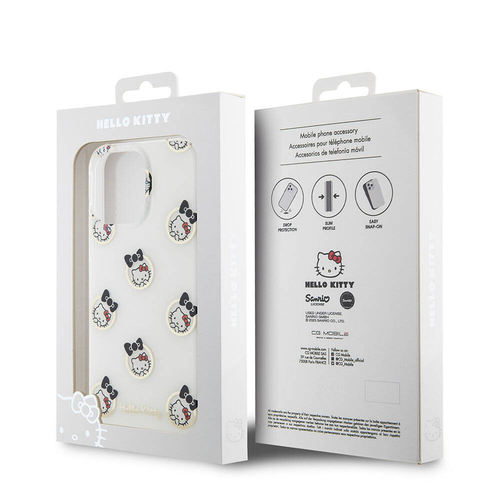 iPhone 15 Pro Max Kılıf Hello Kitty Orijinal Lisanslı Elektroplating Kaplama Kabarcık Baskılı Kılıf