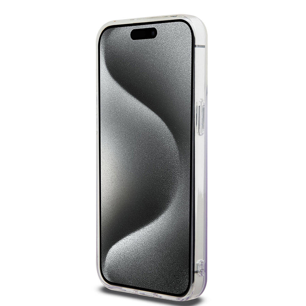 iPhone 15 Pro Max Kılıf Hello Kitty Orijinal Lisanslı Yazı ve İkonik Logolu Elektroplating Kaplama Gradyan Kılıf