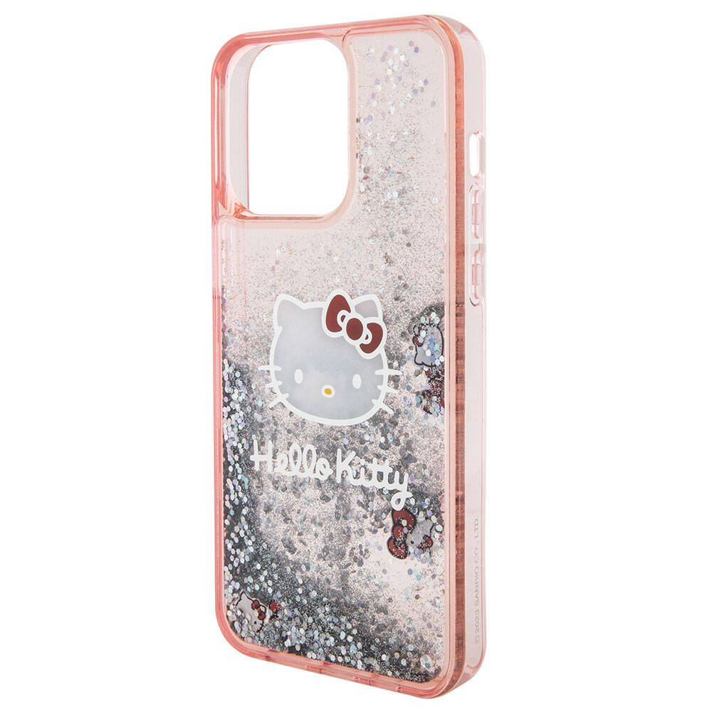 iPhone 15 Pro Max Kılıf Hello Kitty orijinal Lisanslı İkonik Sıvılı Glitter Kılıf