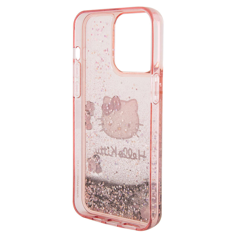 iPhone 15 Pro Max Kılıf Hello Kitty orijinal Lisanslı İkonik Sıvılı Glitter Kılıf