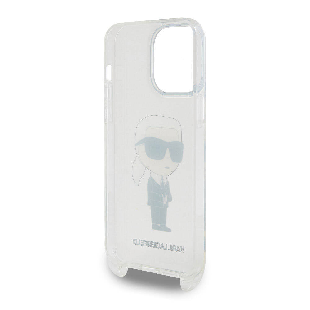 iPhone 15 Pro Max Kılıf Karl Lagerfeld Orijinal Lisanslı Boyun Askılı Karl İkonik Crossbody Kılıf