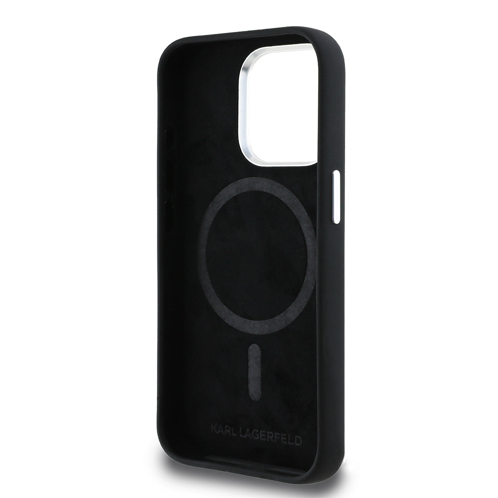 iPhone 15 Pro Max Kılıf Karl Lagerfeld Orijinal Lisanslı Karl & Choupette Sketch Logo Sililkon Kılıf