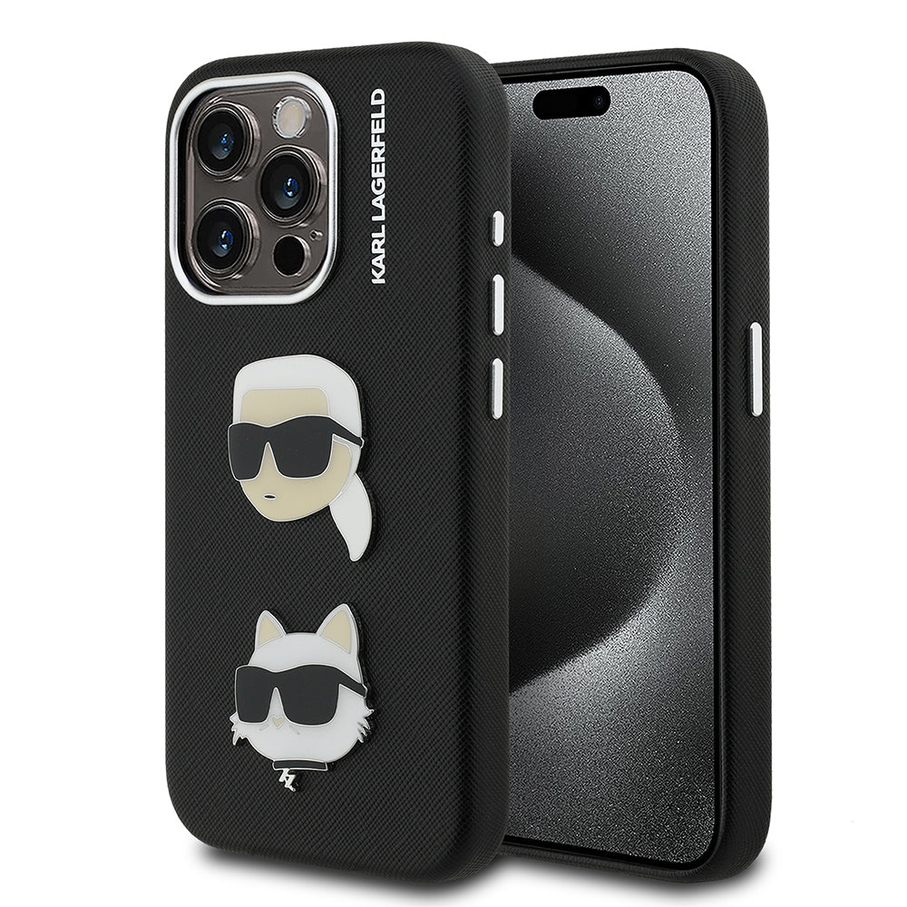 iPhone 15 Pro Max Kılıf Karl Lagerfeld Orijinal Lisanslı K&C Heads Pin Kılıf